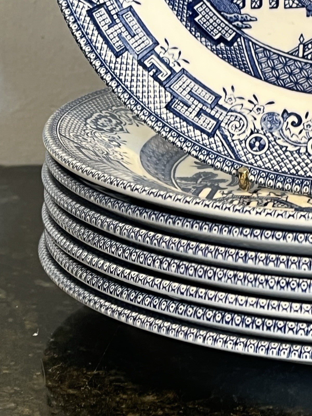 Blue Willow Starter Plates Churchill England Blue White Lunch Salad Plates Set 8