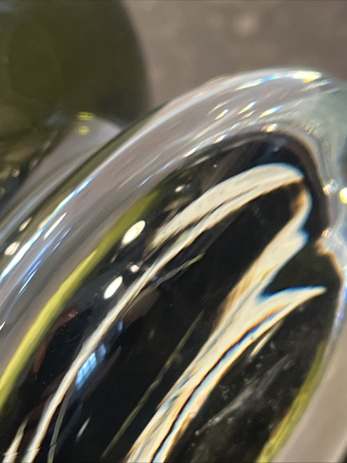Vintage Cleybergh Art Glass Vase Olive Green Heavy MCM Belgian Signed