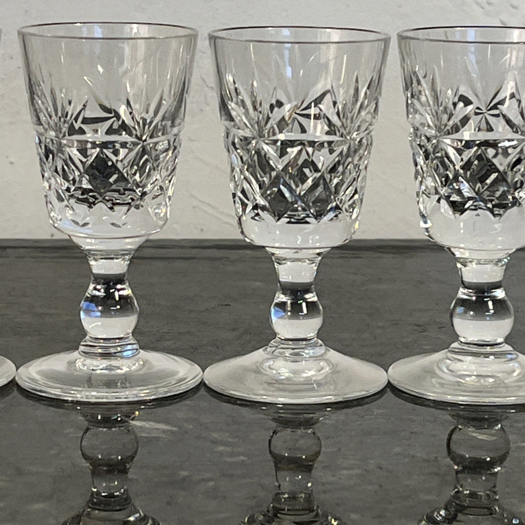 Set of 6 Royal Brierley Cut Crystal Liqueur Glasses England