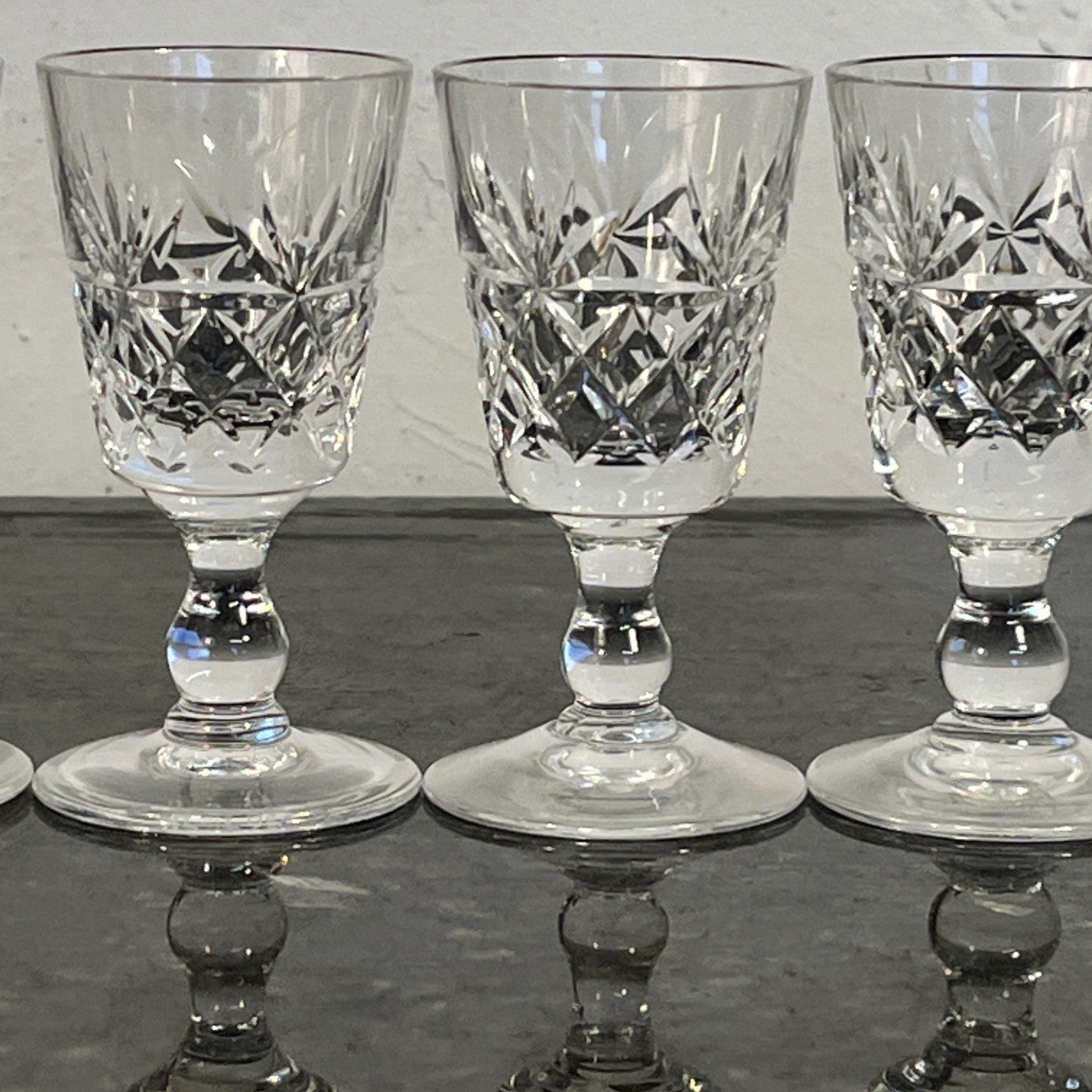 Set of 6 Royal Brierley Cut Crystal Liqueur Glasses England