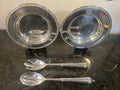 Silver Plated Serving Set With Two Plates Serving Spoon And Fork