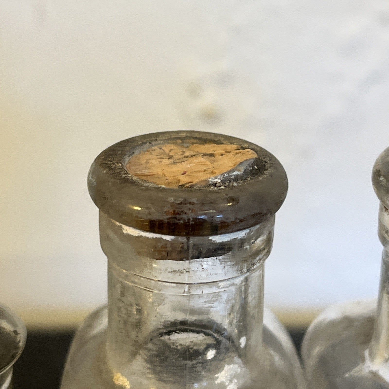 Antique Apothecary Bottles Original Pharmacy Labels Glass Chemist Mixed Set of 5