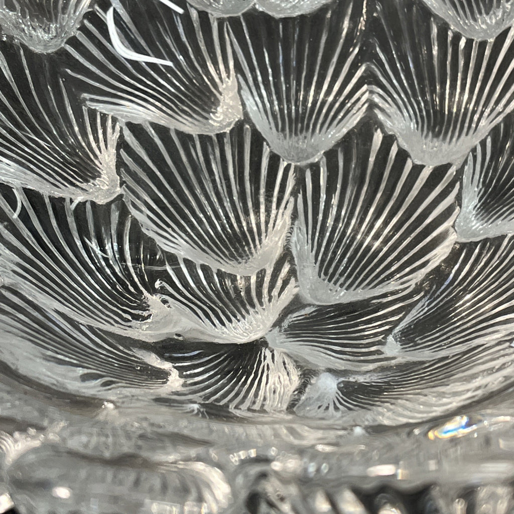 Royal Copenhagen Crystal Bowl Shell Pattern Scandinavian Glass Centrepiece Dish