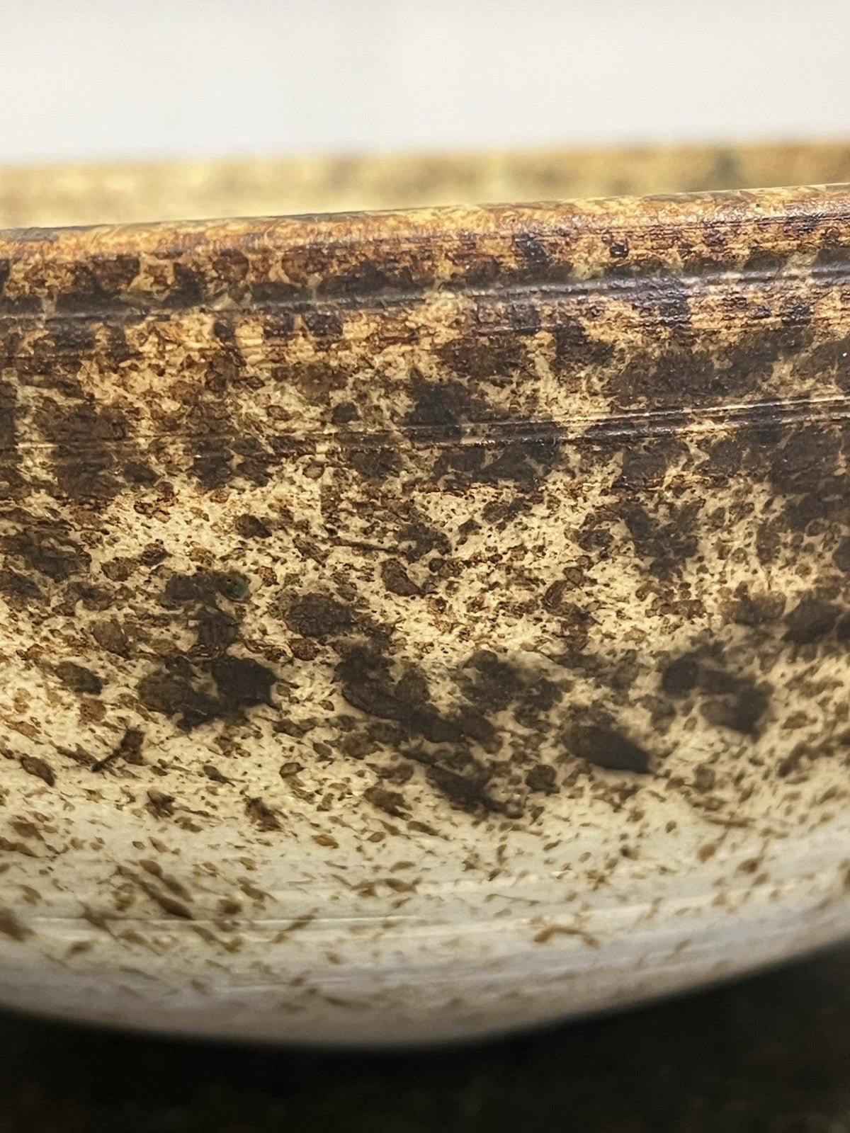 John Lennon Studio Pottery Bowl Signed Speckled Stoneware Rustic