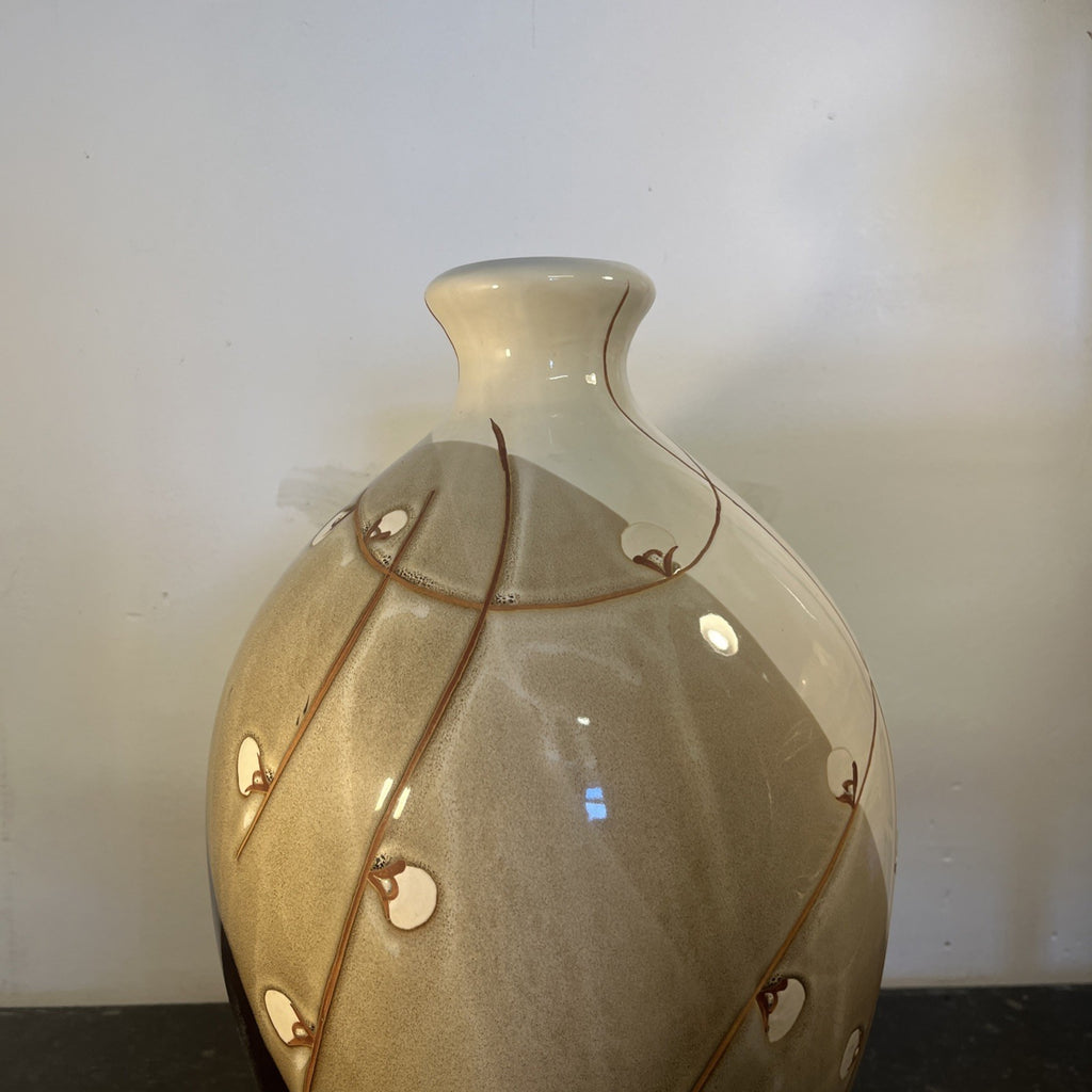Large Studio Pottery Vase Oriental Ceramic Floor Vase Japanese Style Blossom