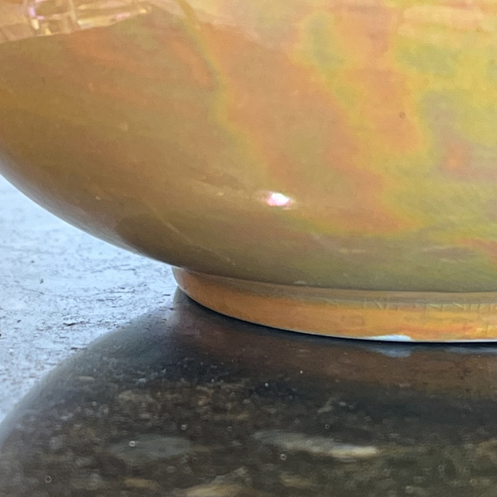Pair Devon Ware Fieldings Lustre Vases Orange Iridescent Stoke