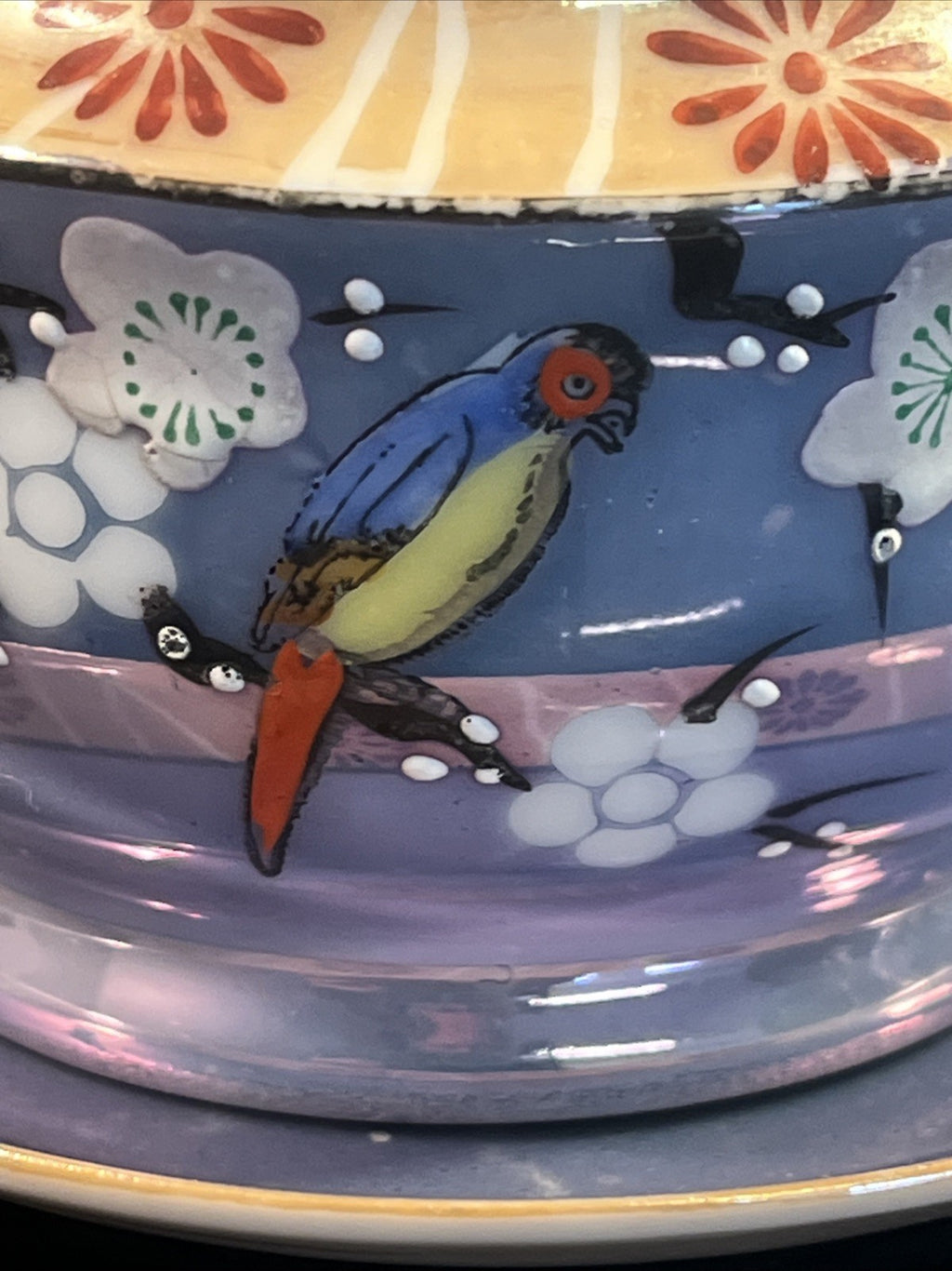 Chikaramachi Noritake Tea Set Bird Blossom Lustre Japan