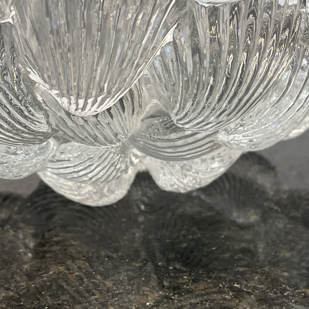 Royal Copenhagen Crystal Bowl Shell Pattern Scandinavian Glass Centrepiece Dish
