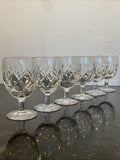 Cut Crystal White Wine Glasses Set of 6 Vintage Lead Crystal Goblets