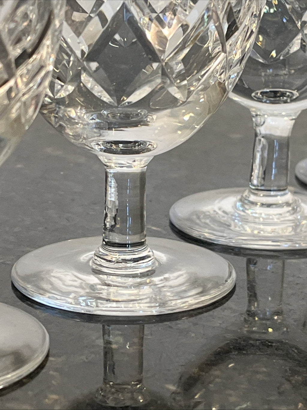 Cut Crystal White Wine Glasses Set of 6 Vintage Lead Crystal Goblets