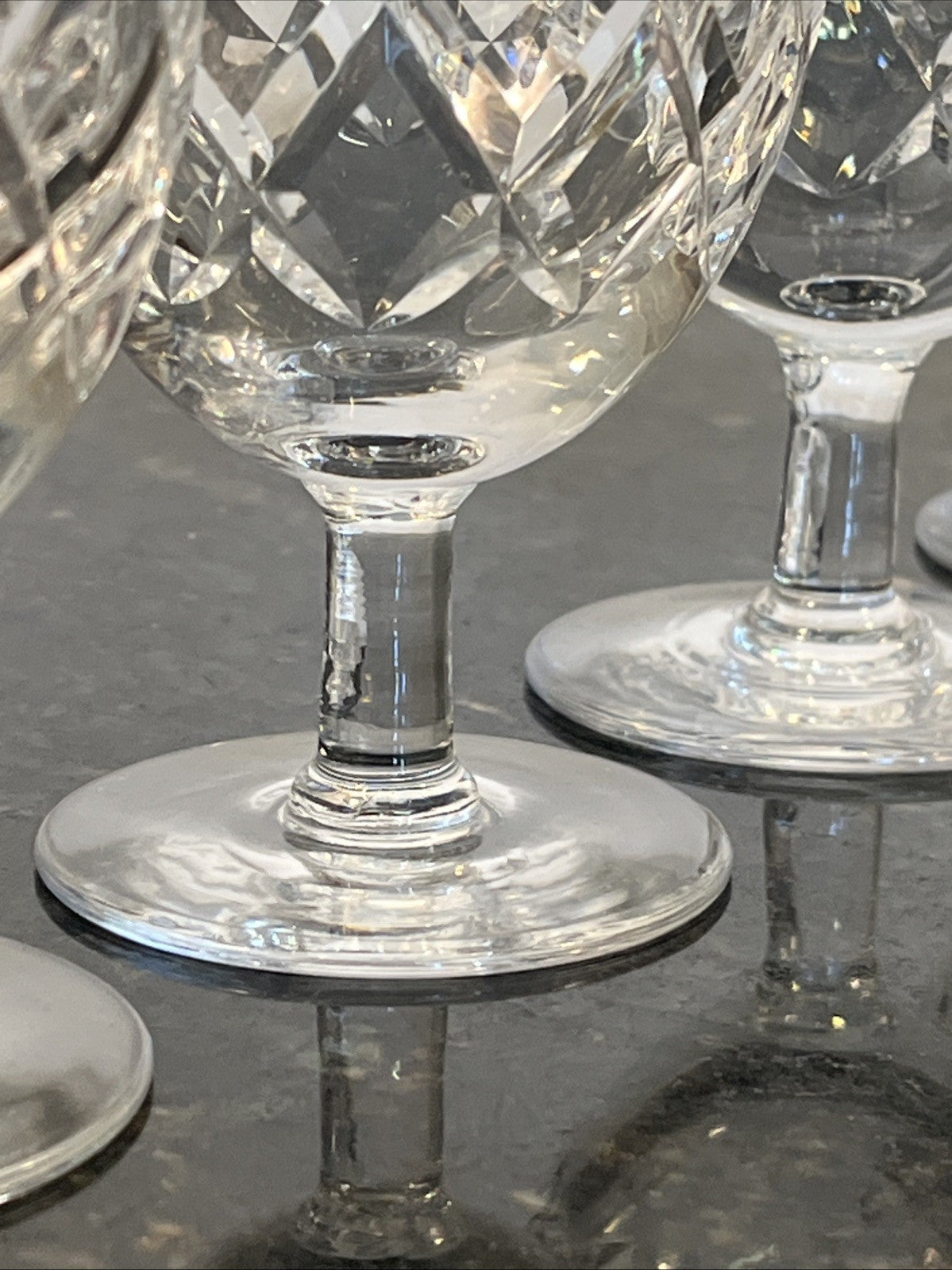 Cut Crystal White Wine Glasses Set of 6 Vintage Lead Crystal Goblets
