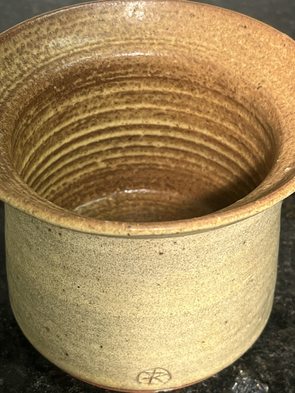 Karen Ross Studio Pottery Lidded Jar Speckled Stoneware Signed British