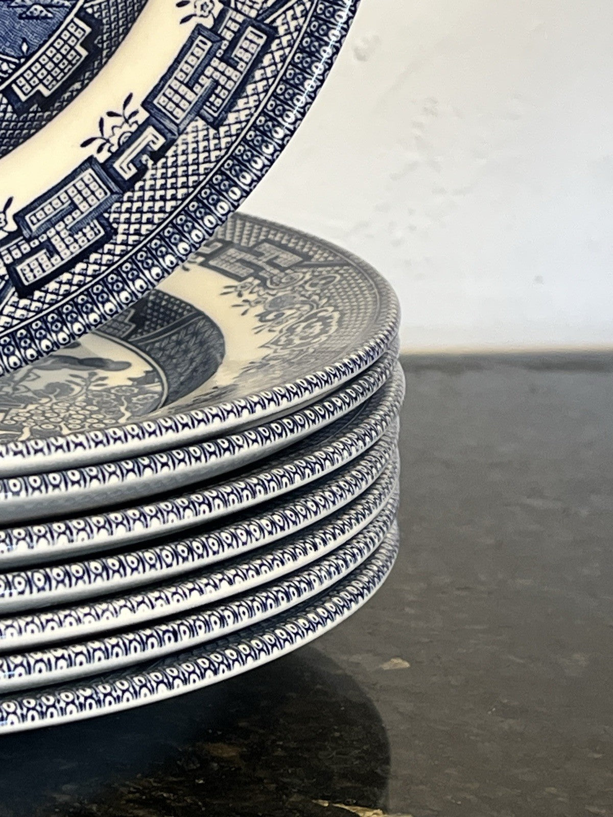 Blue Willow Starter Plates Churchill England Blue White Lunch Salad Plates Set 8
