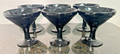 Black Glass Dessert Coupes Set 6 Vintage Footed Ice Cream Glasses
