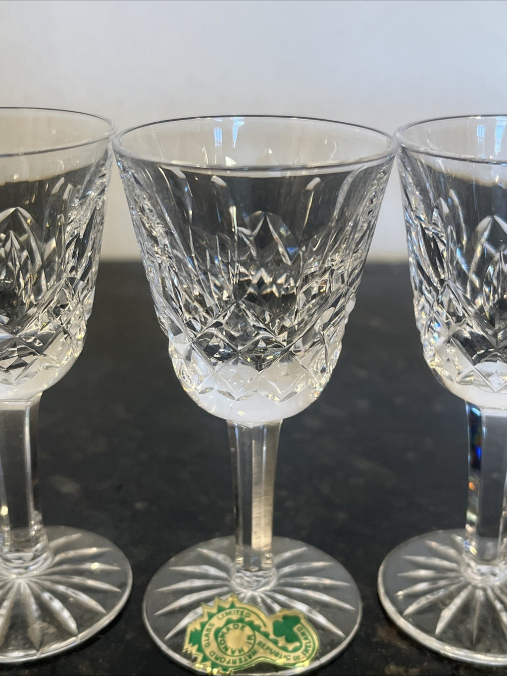 Waterford Lismore Crystal Cordial Glasses Set 6 Cut Crystal Ireland