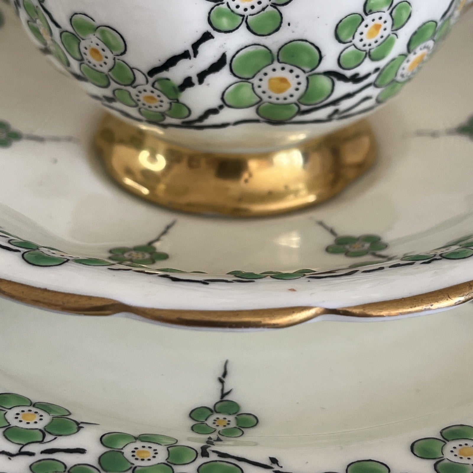 New Chelsea Maytime Tea Trios Hand Painted Staffordshire Bone China