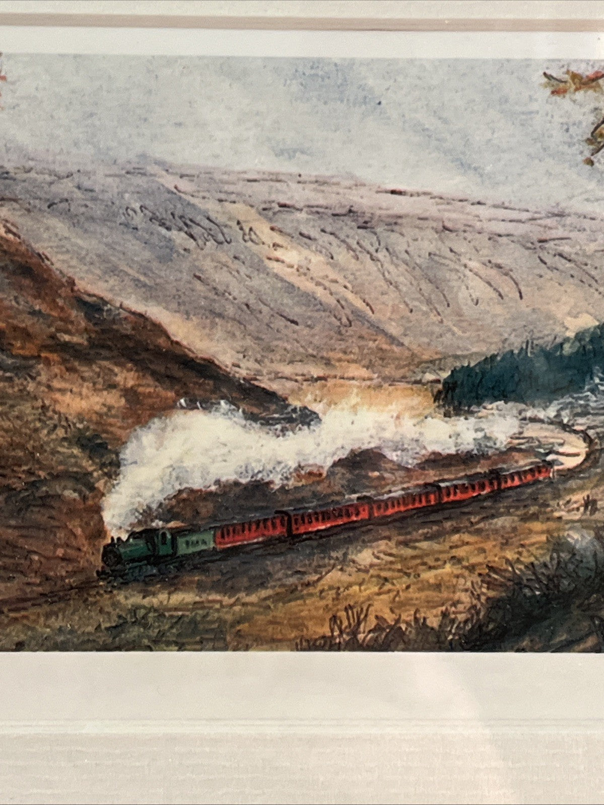 North York Moors Railway Steam Train Print C Williamson Signed Framed Yorkshire