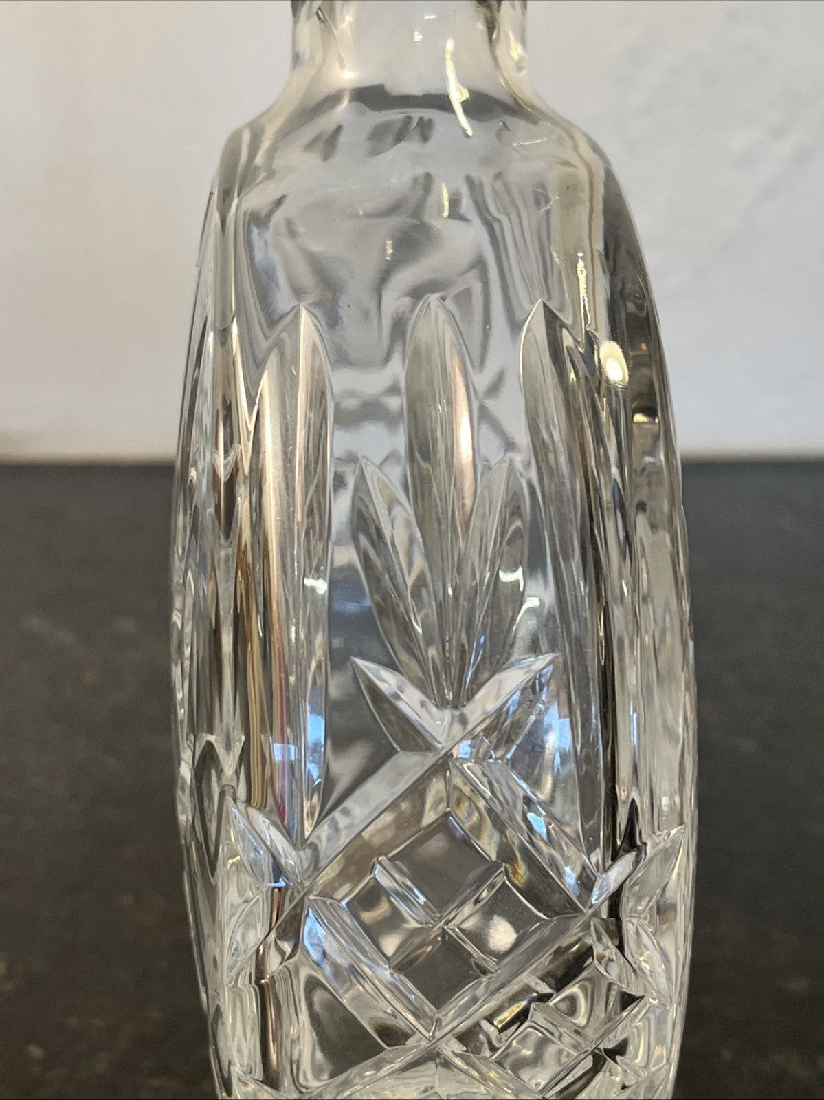 Moon Flask Crystal Decanter Irena Poland 24 Lead Cut Glass Stopper