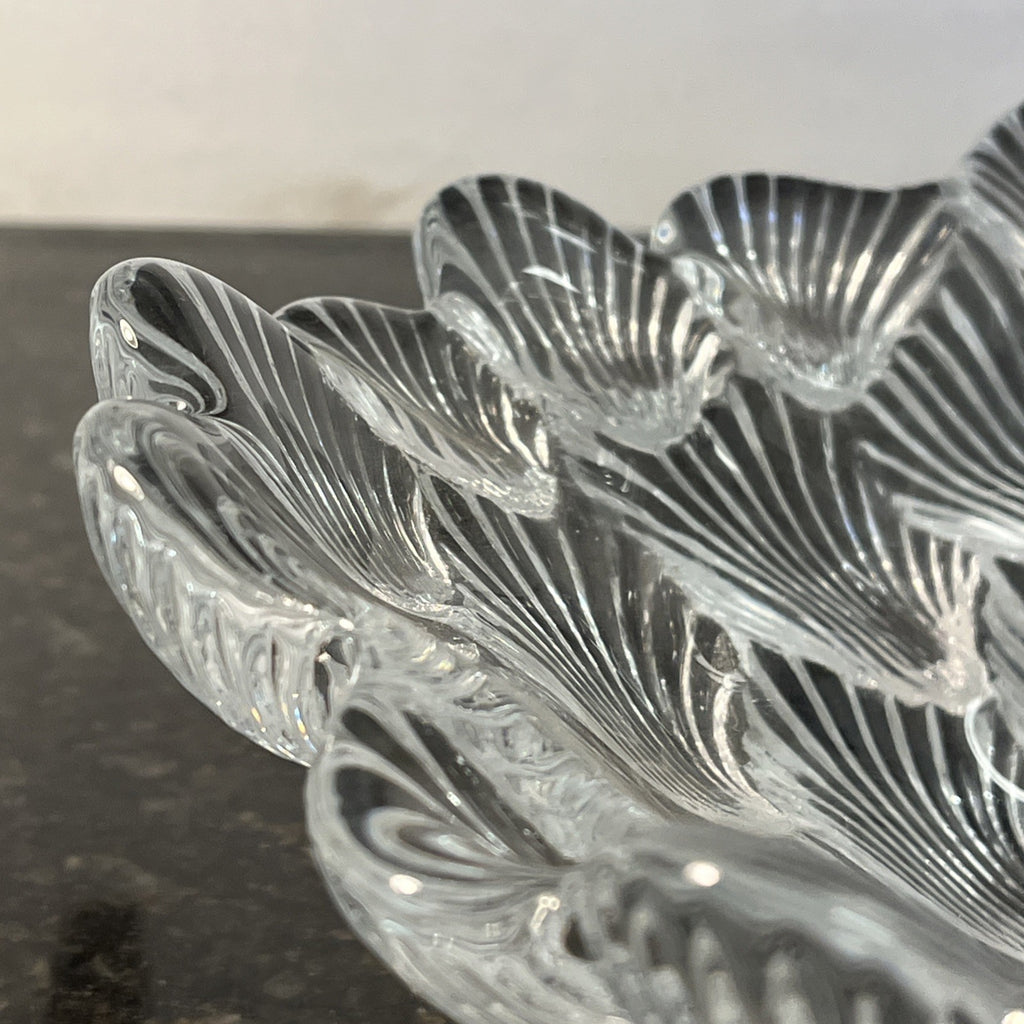 Royal Copenhagen Crystal Bowl Shell Pattern Scandinavian Glass Centrepiece Dish