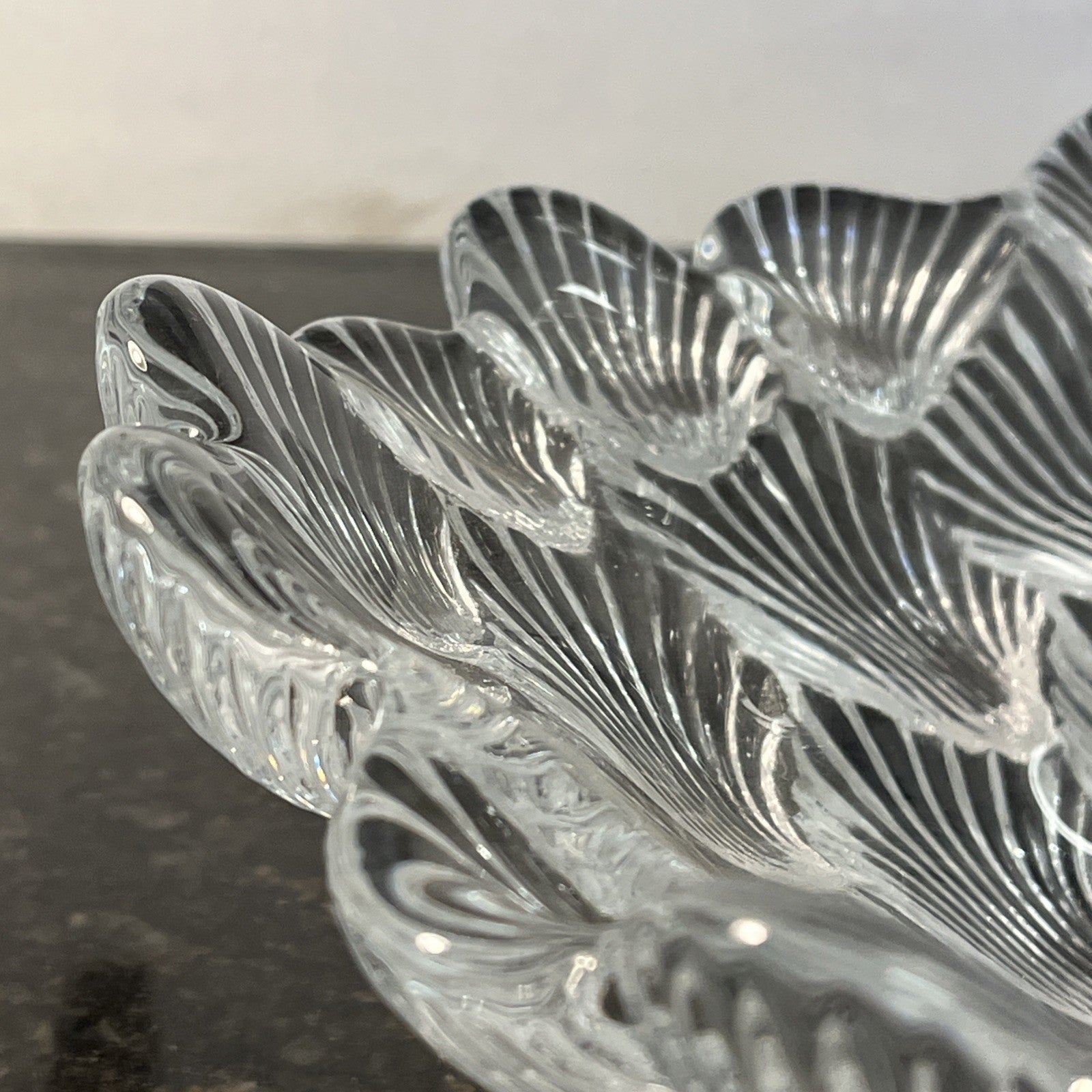 Royal Copenhagen Crystal Bowl Shell Pattern Scandinavian Glass Centrepiece Dish
