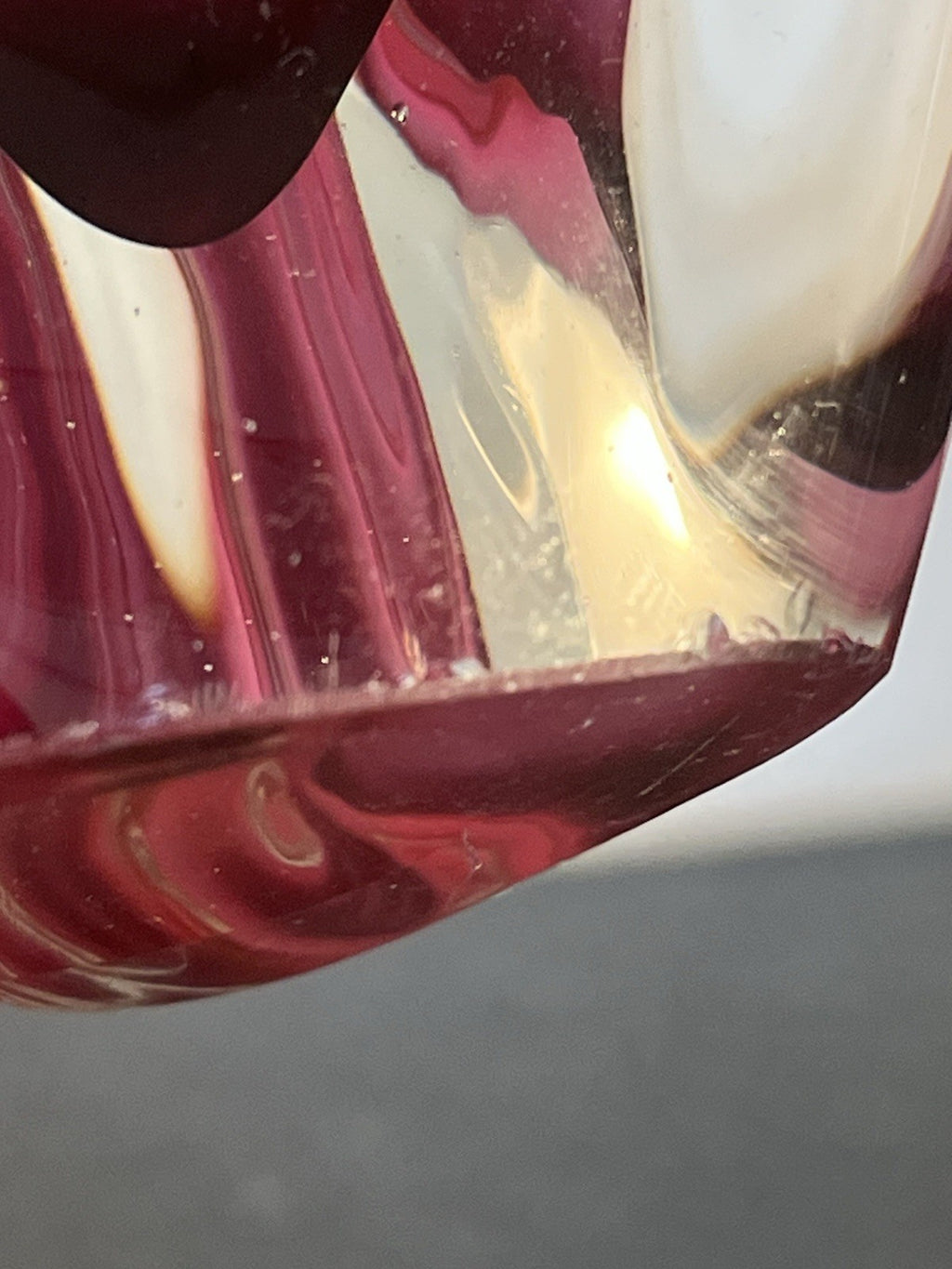 Flygsfors Coquille Vase Paul Kedelv Pink Sommerso Swedish Art Glass MCM