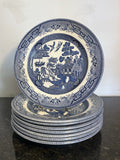 Blue Willow Starter Plates Churchill England Blue White Lunch Salad Plates Set 8
