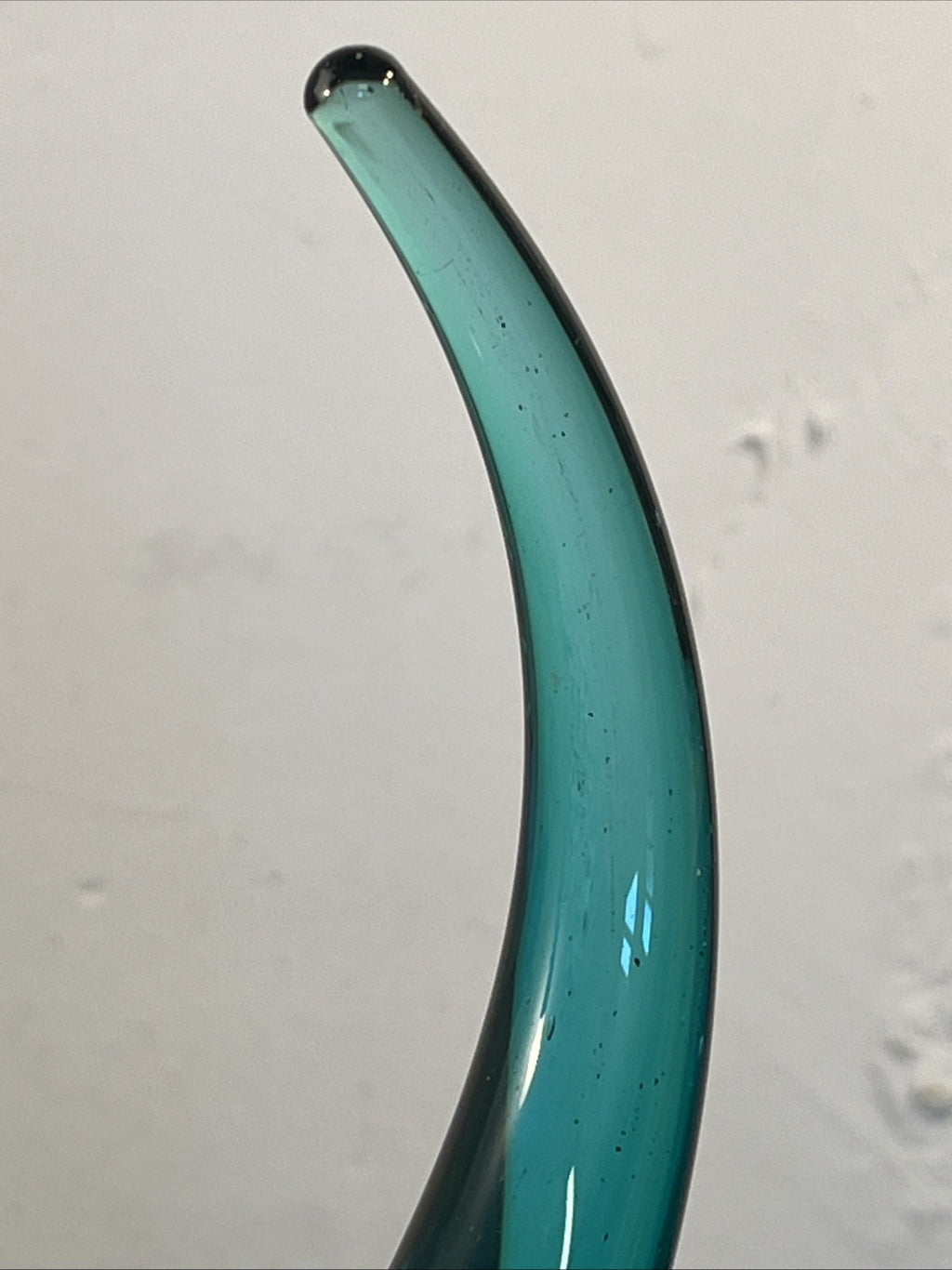 Teal Blue Art Glass Spiral Sculpture Decorative Ornament