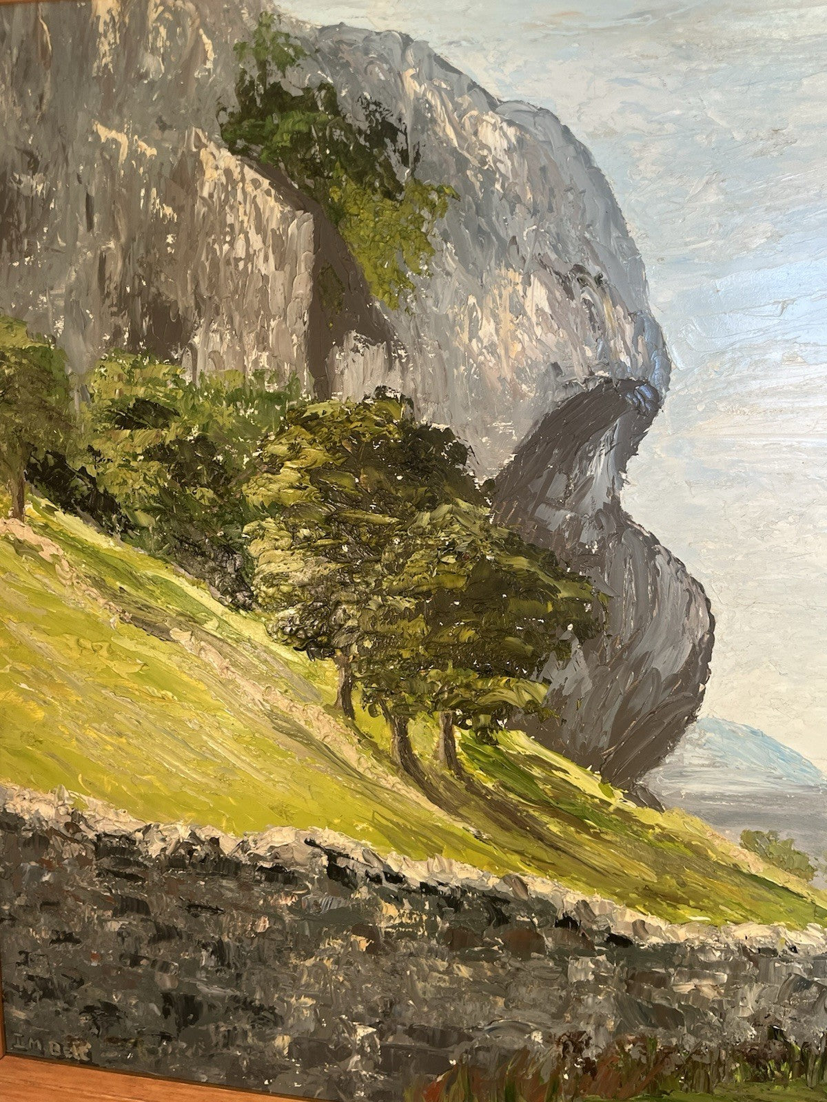 Reverse and label details for Kingsley Cragg framed oil painting