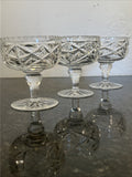 Edinburgh & Leith Cut Crystal Sundae Dessert Glasses Vintage 1930s Set Of 3