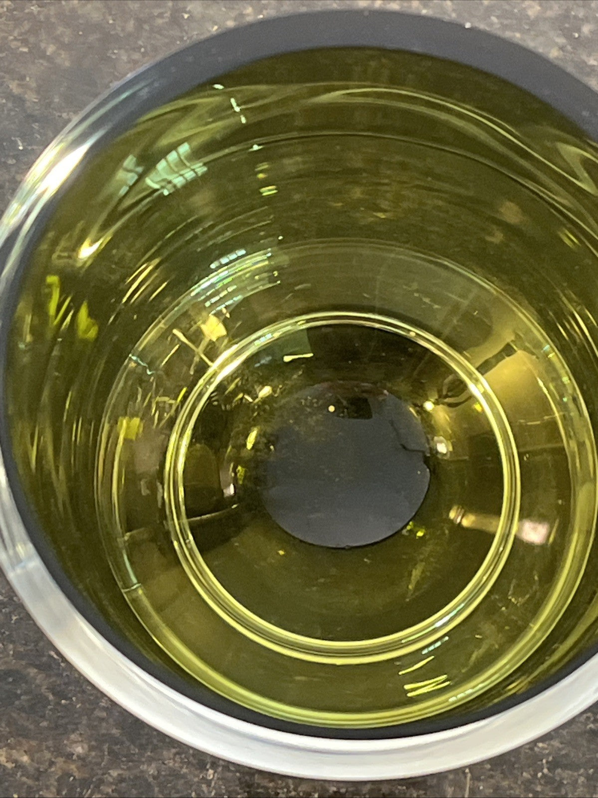 Vintage Cleybergh Art Glass Vase Olive Green Heavy MCM Belgian Signed