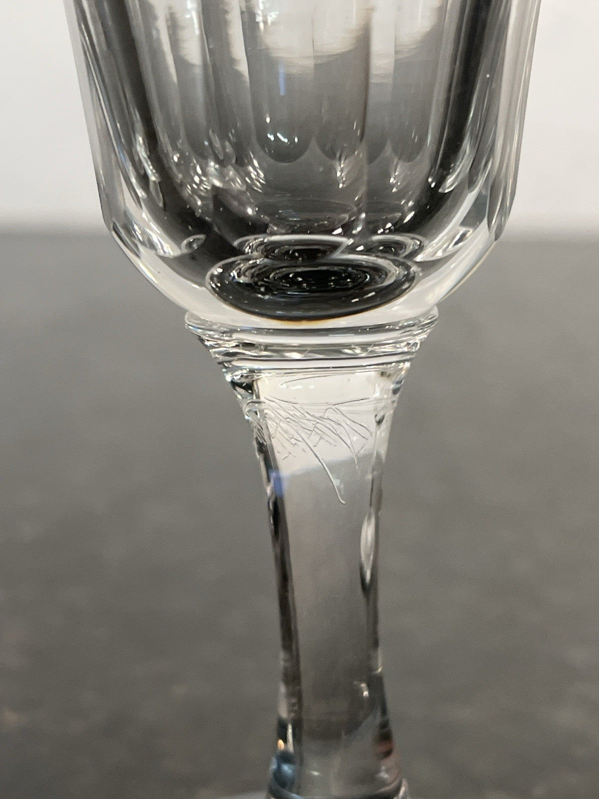 Antique Victorian Hand Blown Cut Crystal Sherry Liqueur Glasses Pair c1880