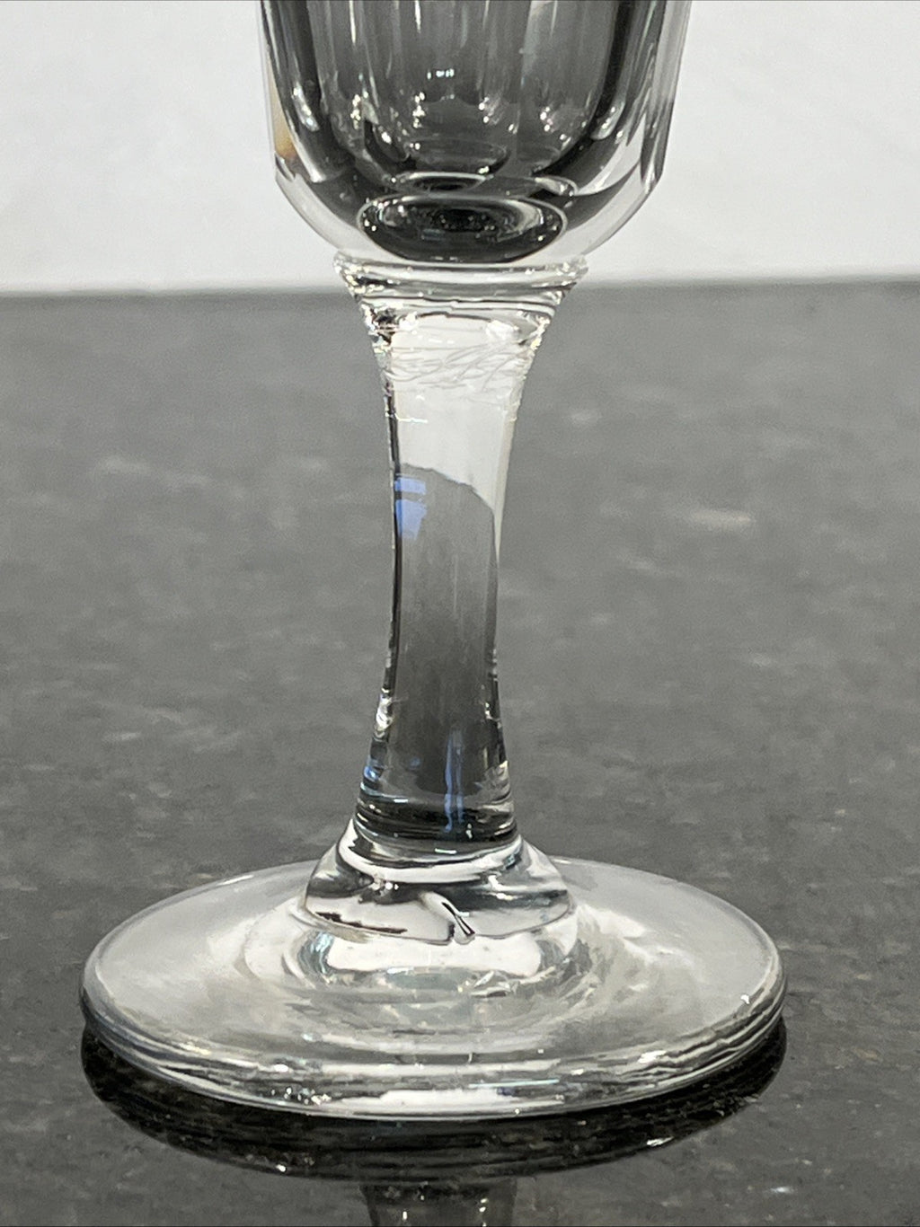 Antique Victorian Hand Blown Cut Crystal Sherry Liqueur Glasses Pair c1880