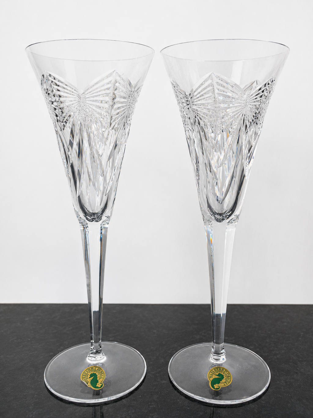Waterford Crystal Millennium Collection Health Toasting Flutes Boxed Pair