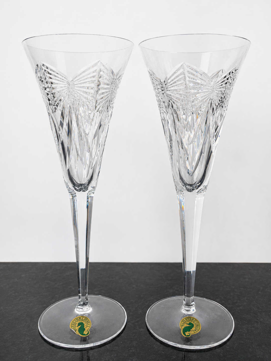 Waterford Crystal Millennium Collection Health Toasting Flutes Boxed Pair
