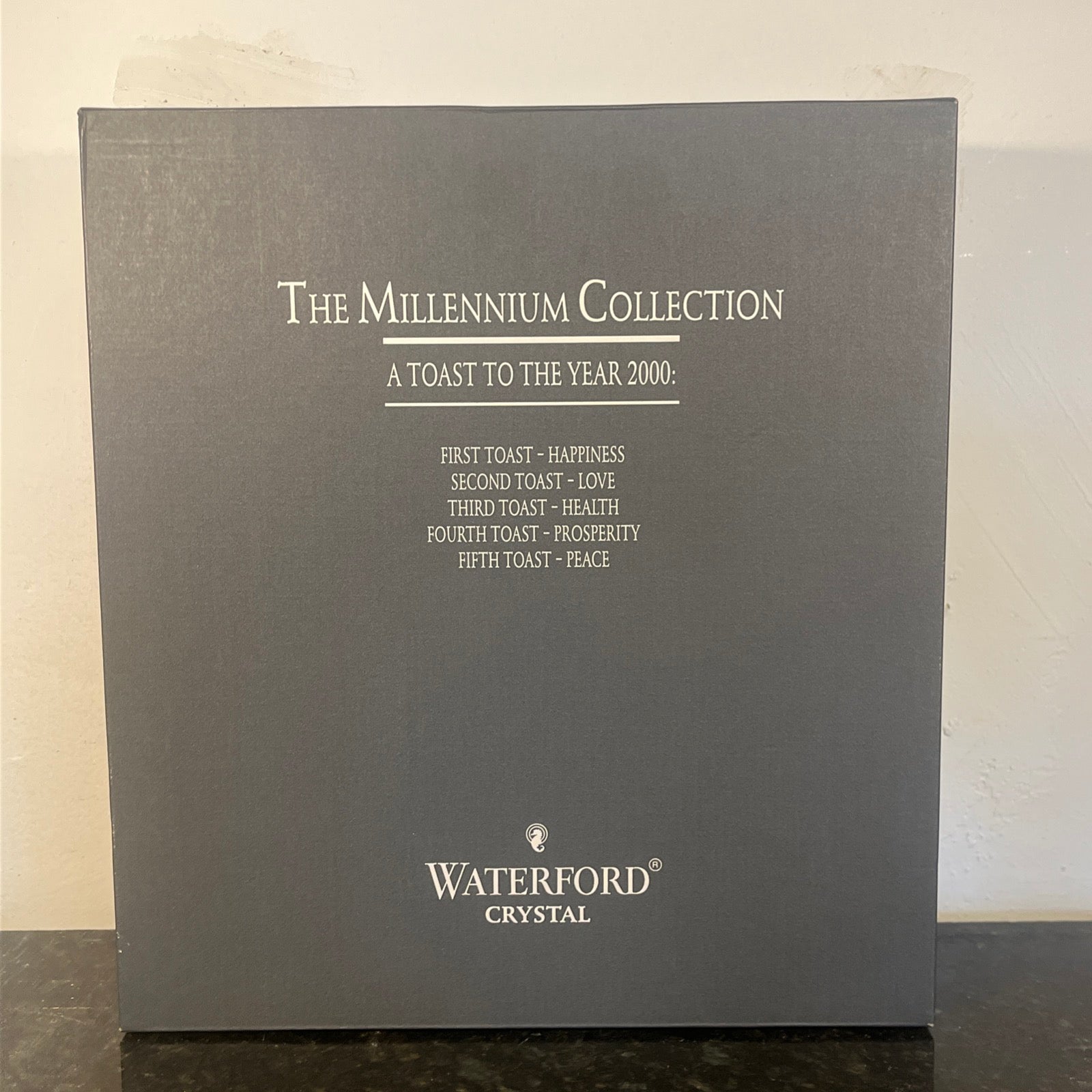 Waterford Crystal Millennium Collection Health Toasting Flutes Boxed Pair