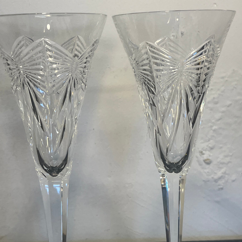 Waterford Crystal Millennium Collection Health Toasting Flutes Boxed Pair