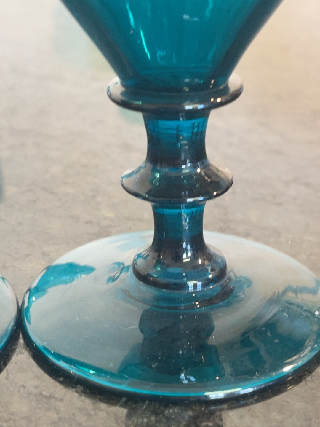 Detail of glass stem and foot