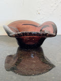 Original signed Biot amethyst freeform bubbled-glass bowl
