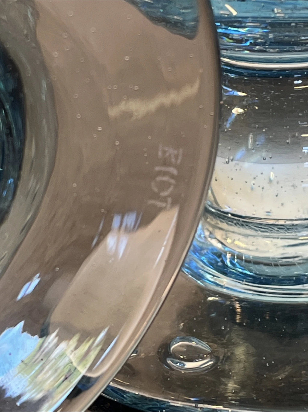 Biot France signature etched on the goblet base