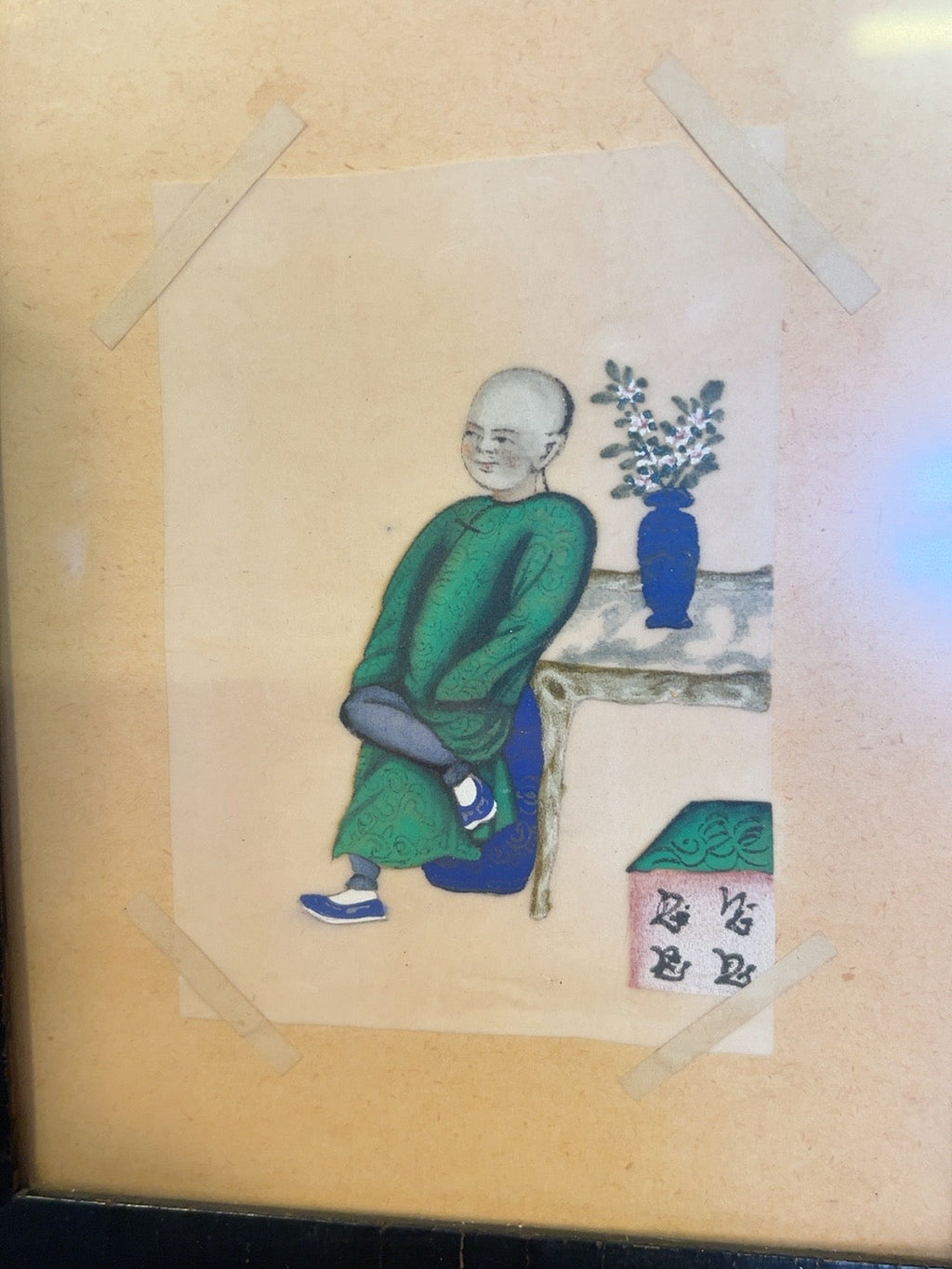 Detail of original right Chinese pith painting