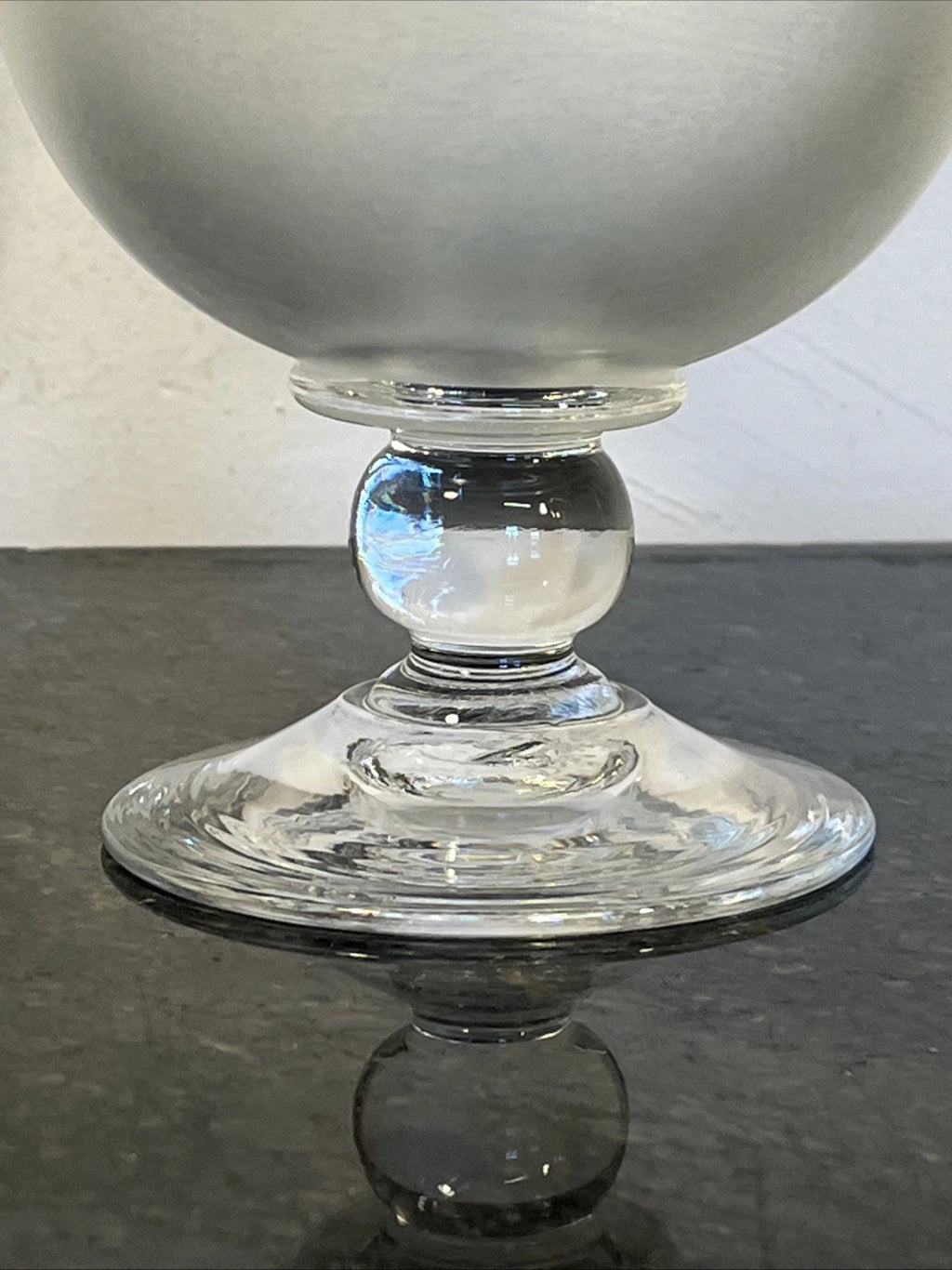 David Willis frosted art glass pedestal bowl, alternate view