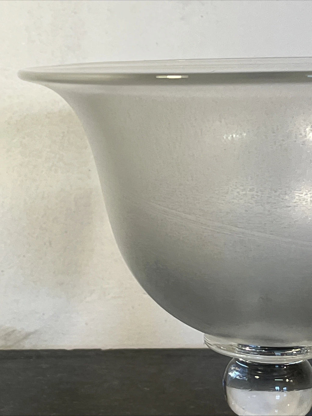 David Willis frosted art glass bowl, detail view