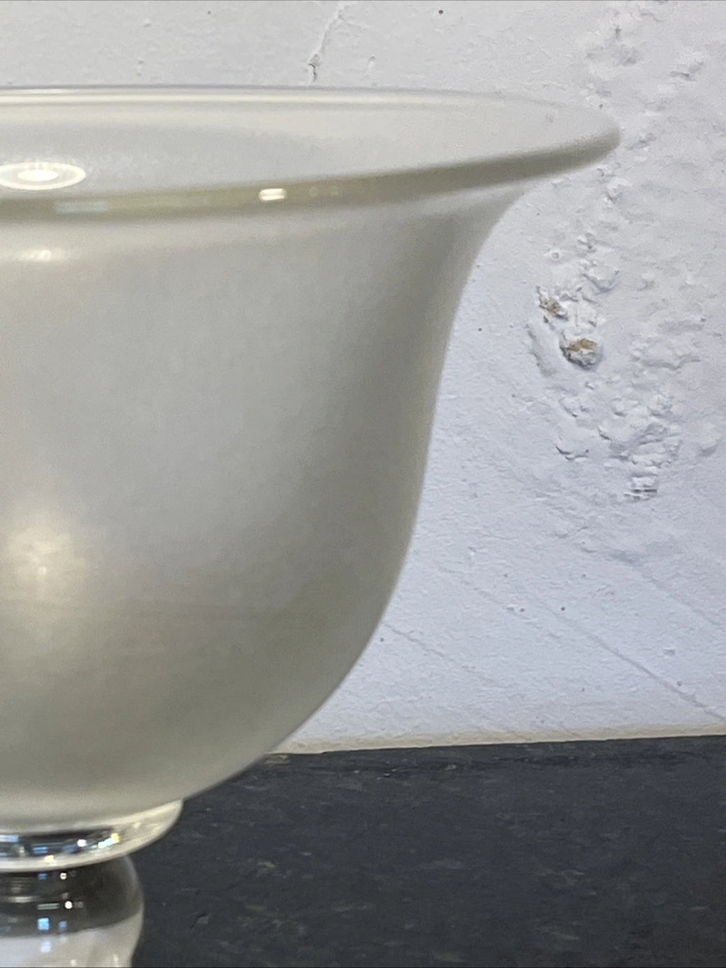 David Willis signed frosted art glass bowl, base detail