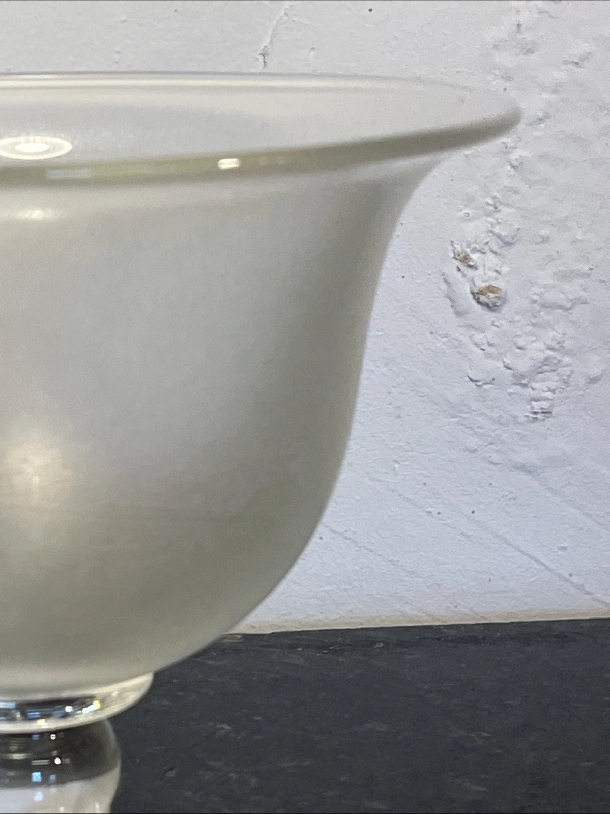 David Willis signed frosted art glass bowl, base detail