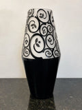 Design Guild Sutton black and white swirl art glass vase, main view