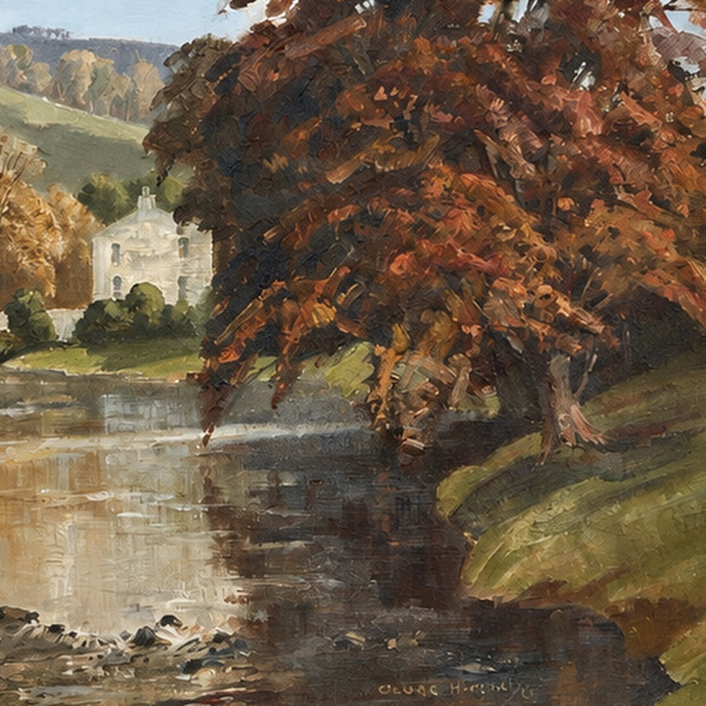 Original Clapham oil painting close-up of painted lower signed area