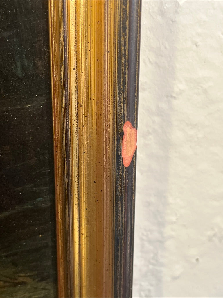 Gilt frame close-up showing original age-related paint loss