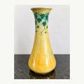 Original Ruskin Pottery 1909 yellow lustre vase with green grapevine design