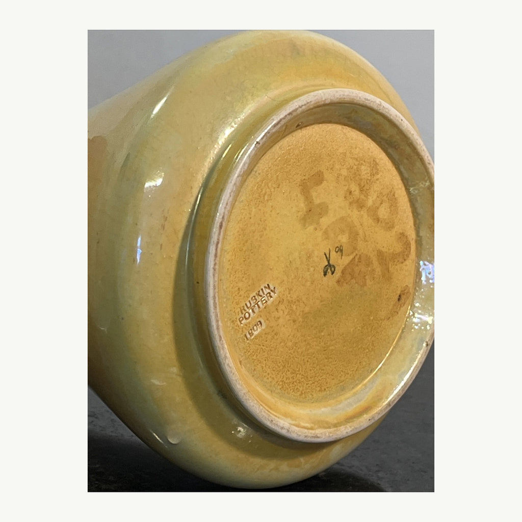 Complete underside of original Ruskin Pottery 1909 vase