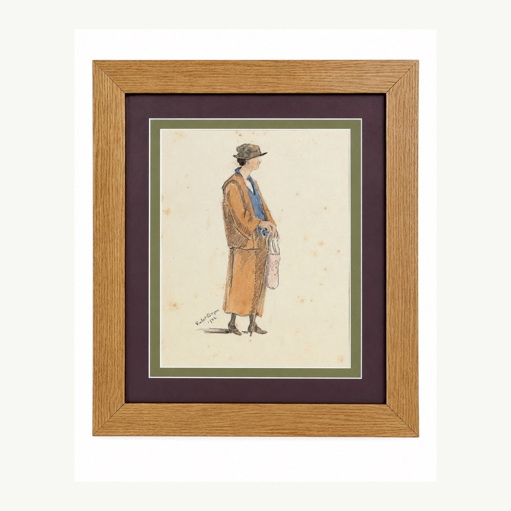 Framed Violet Bryant drawing photographed against plain background